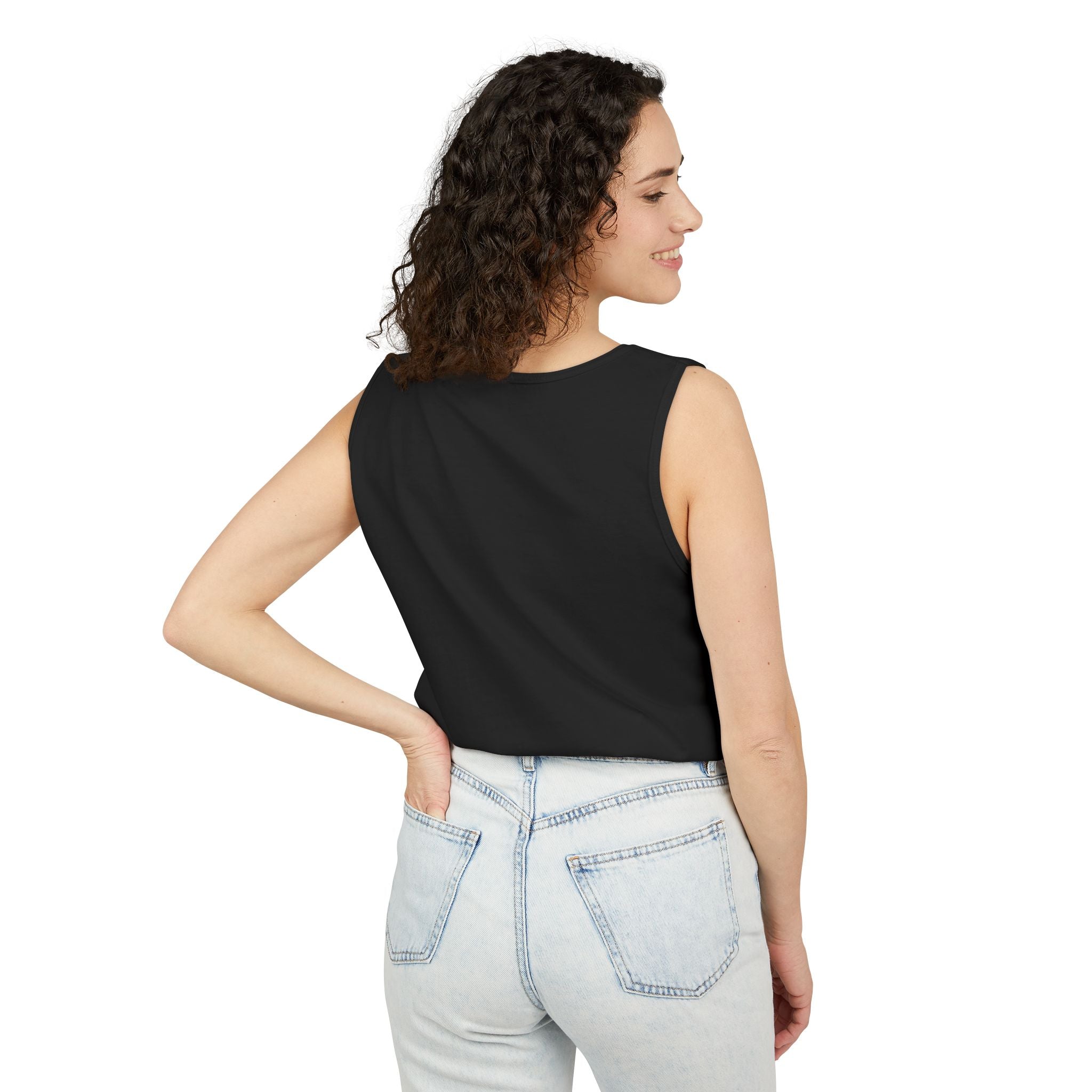 Flamingo Beach Vibes Tank Top – 'Property of the Beach' Graphic
