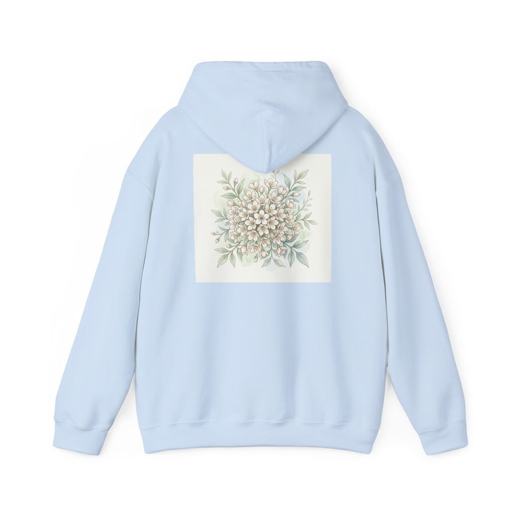 Floral Bouquet Hoodie — Vintage White Blossom Graphic Sweatshirt