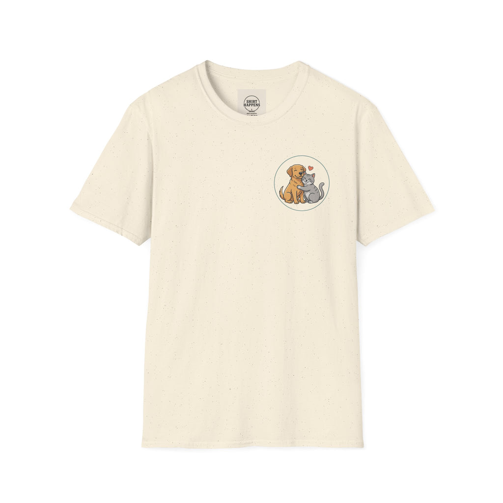 Dog and Cat Best Friends T-Shirt — Cute Pet Love Pocket Tee