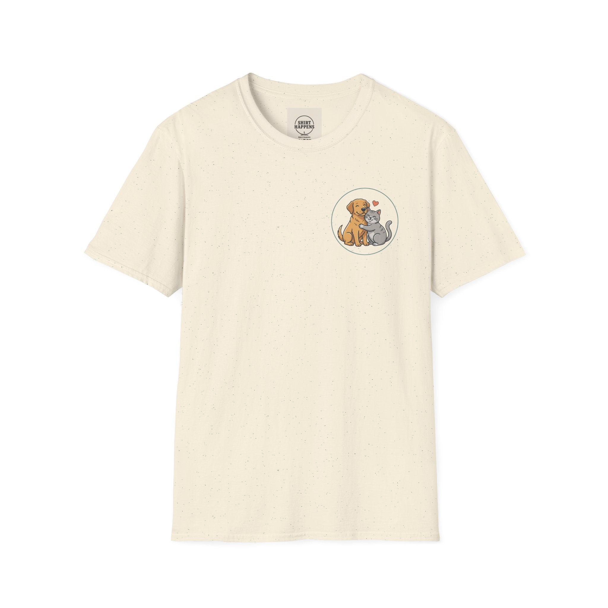 Dog and Cat Best Friends T-Shirt — Cute Pet Love Pocket Tee