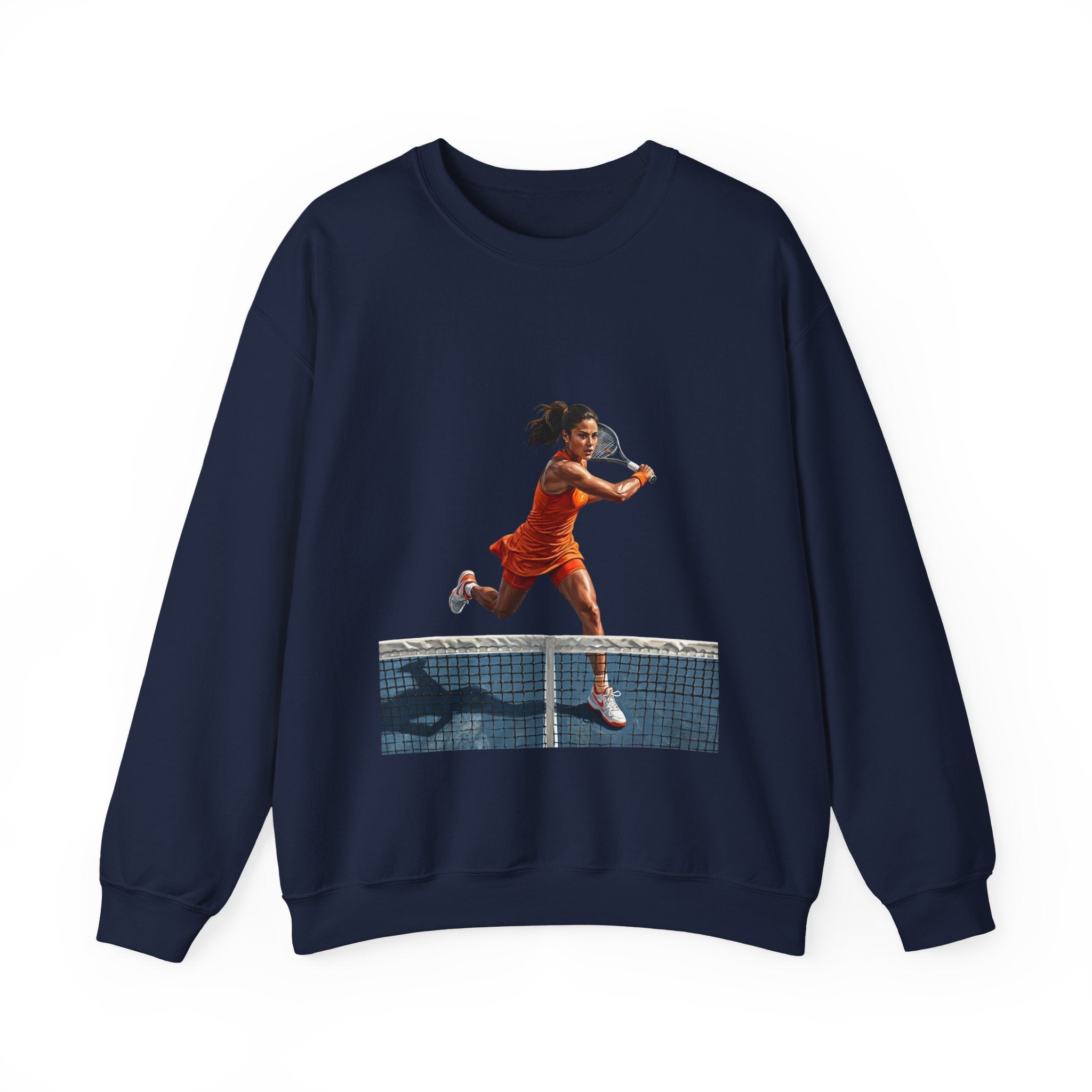 Tennis Player Graphic Sweatshirt — Vintage Court Action Crewneck