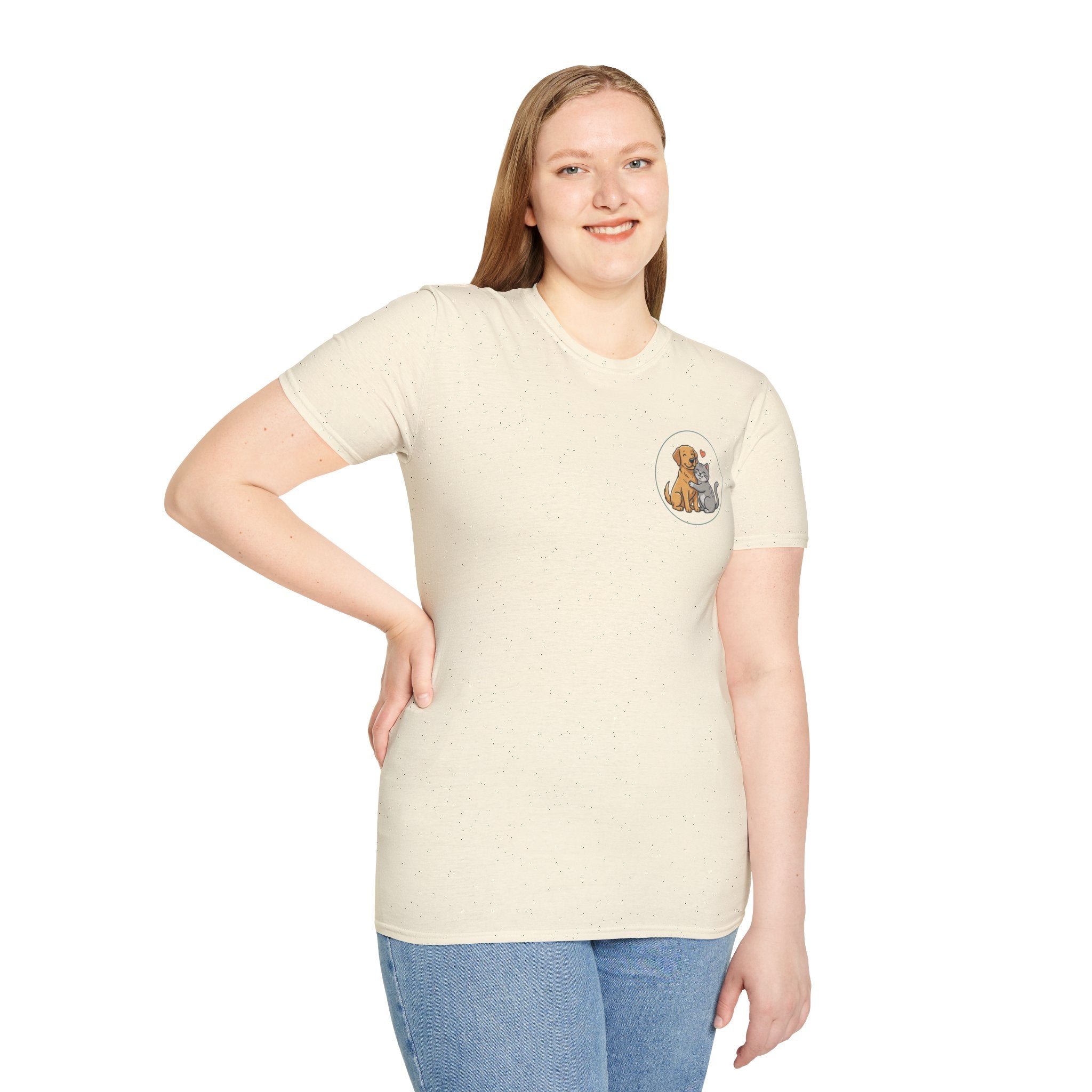 Dog and Cat Best Friends T-Shirt — Cute Pet Love Pocket Tee