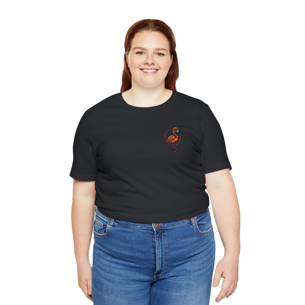 Flamingo Pocket Tee — Chest Graphic T-Shirt