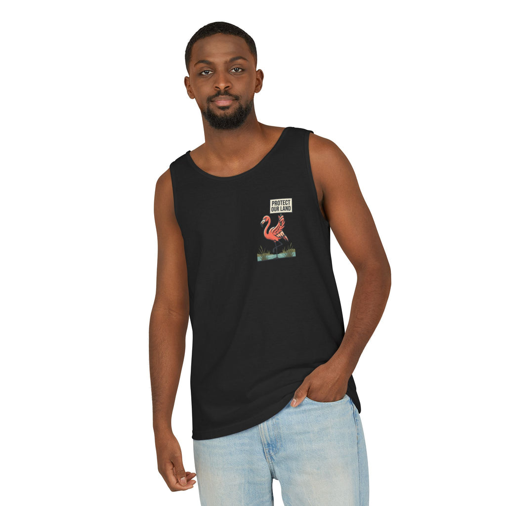 Flamingo Beach Vibes Tank Top – 'Property of the Beach' Graphic