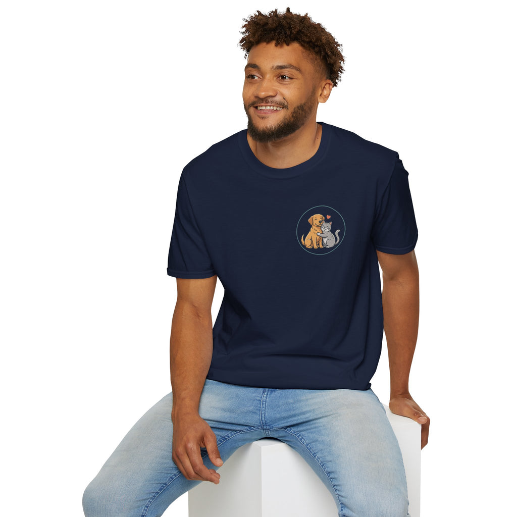 Dog and Cat Best Friends T-Shirt — Cute Pet Love Pocket Tee