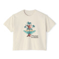 Flamingo Island Graphic Tee — Women's Boxy Beach Shirt