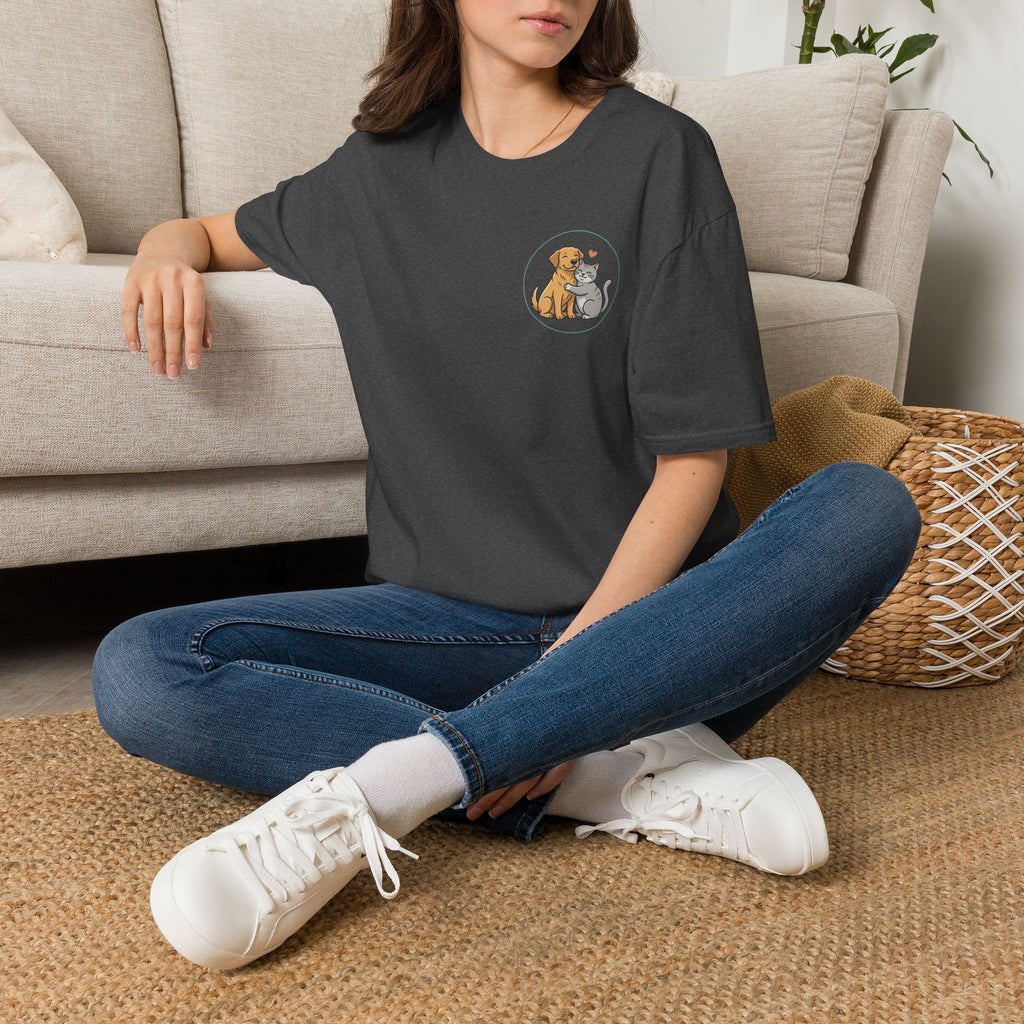 Dog and Cat Best Friends T-Shirt — Cute Pet Love Pocket Tee