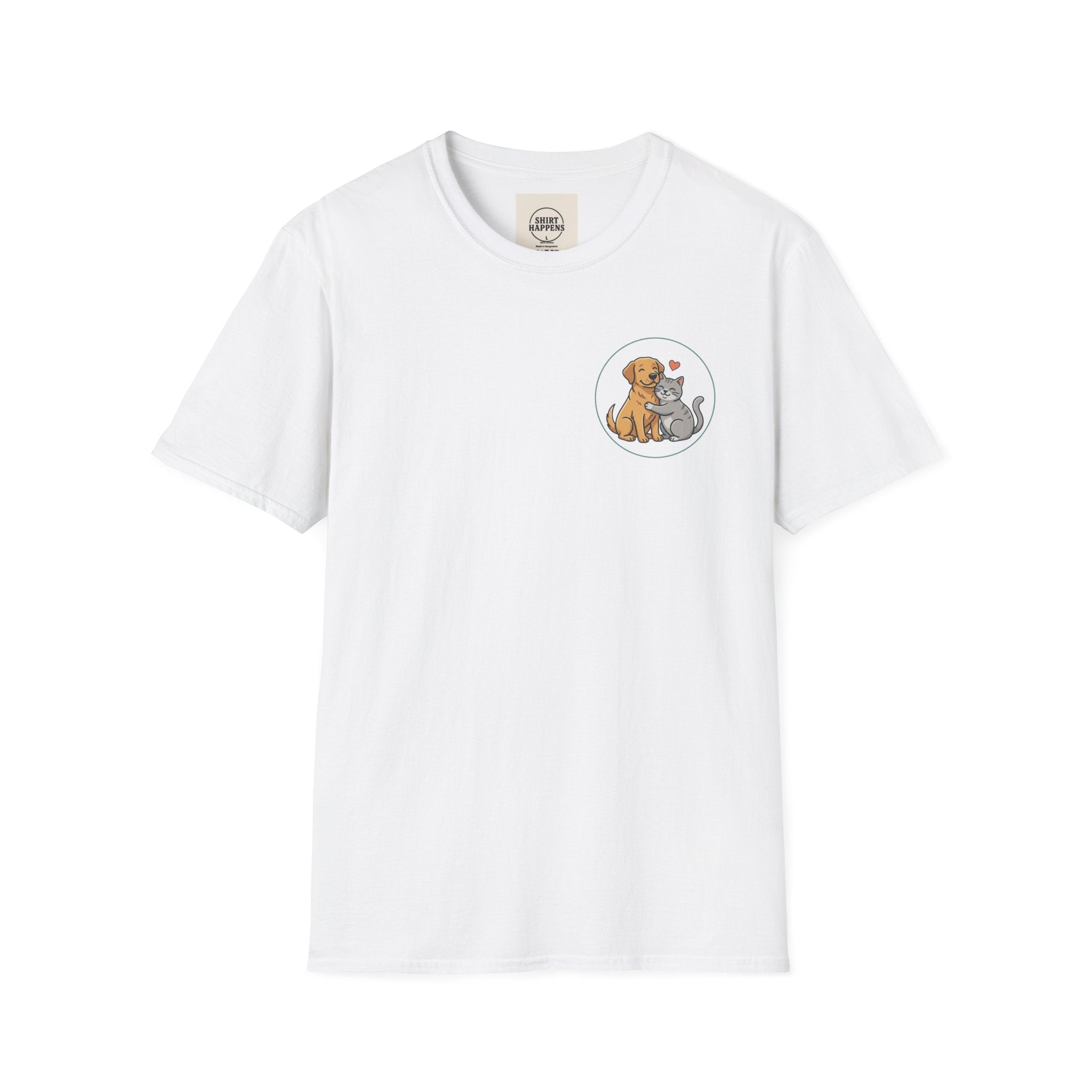 Dog and Cat Best Friends T-Shirt — Cute Pet Love Pocket Tee