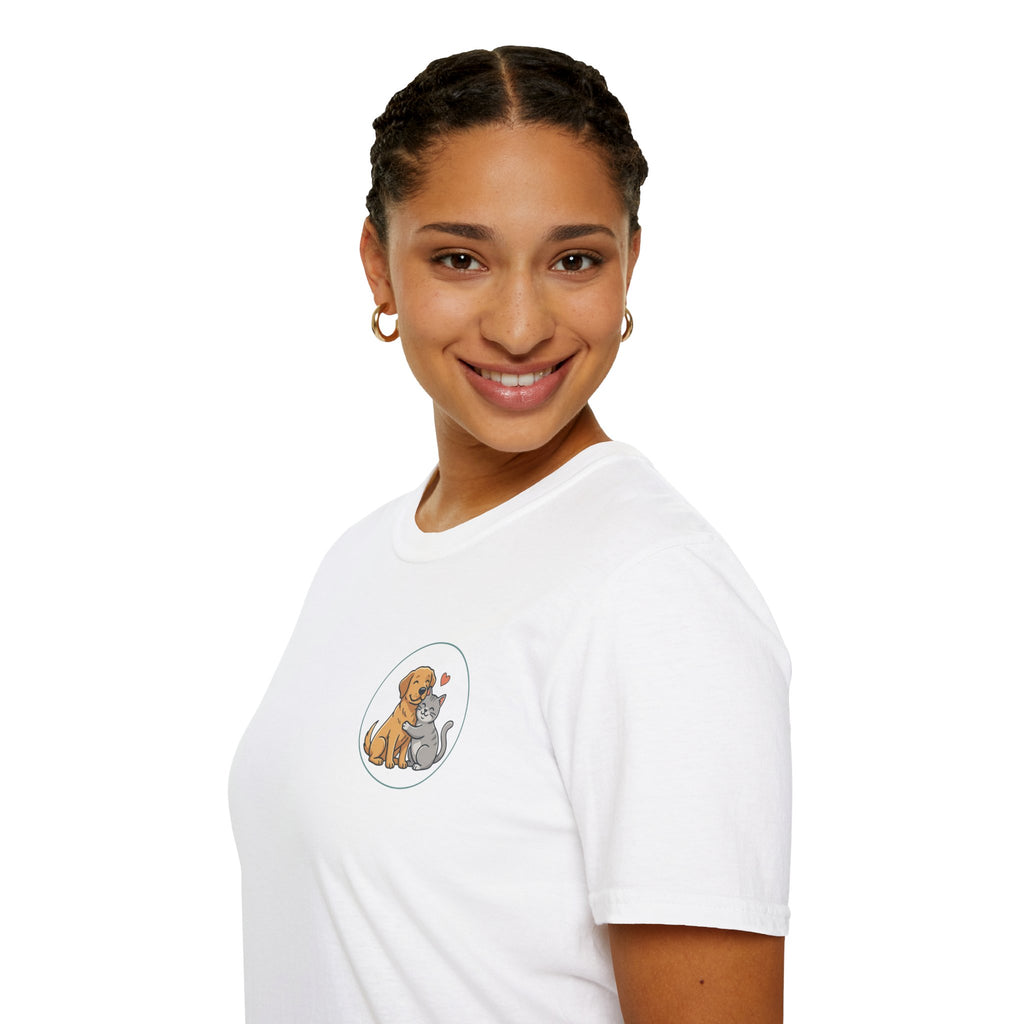 Dog and Cat Best Friends T-Shirt — Cute Pet Love Pocket Tee