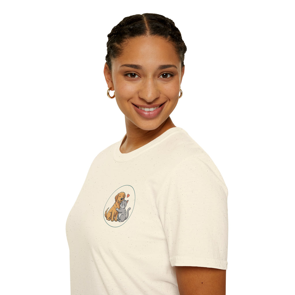 Dog and Cat Best Friends T-Shirt — Cute Pet Love Pocket Tee