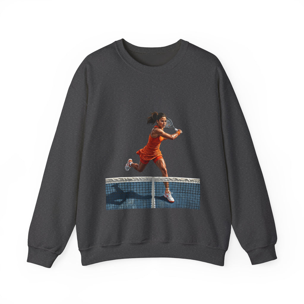 Tennis Player Graphic Sweatshirt — Vintage Court Action Crewneck