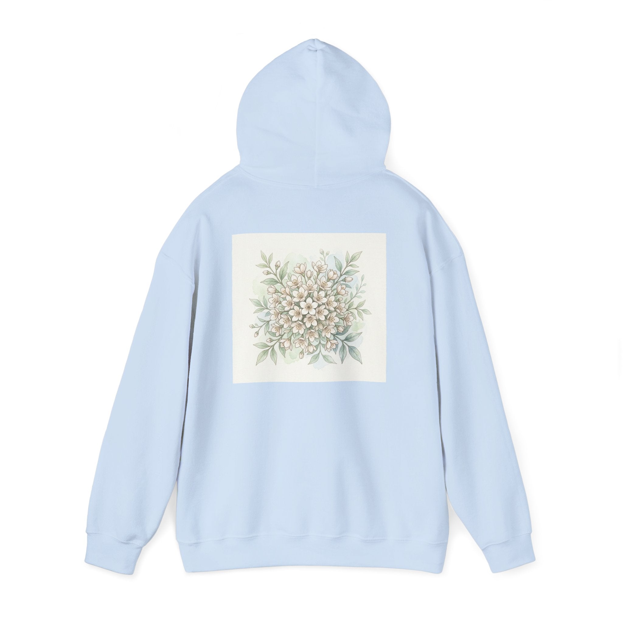 Floral Bouquet Hoodie — Vintage White Blossom Graphic Sweatshirt