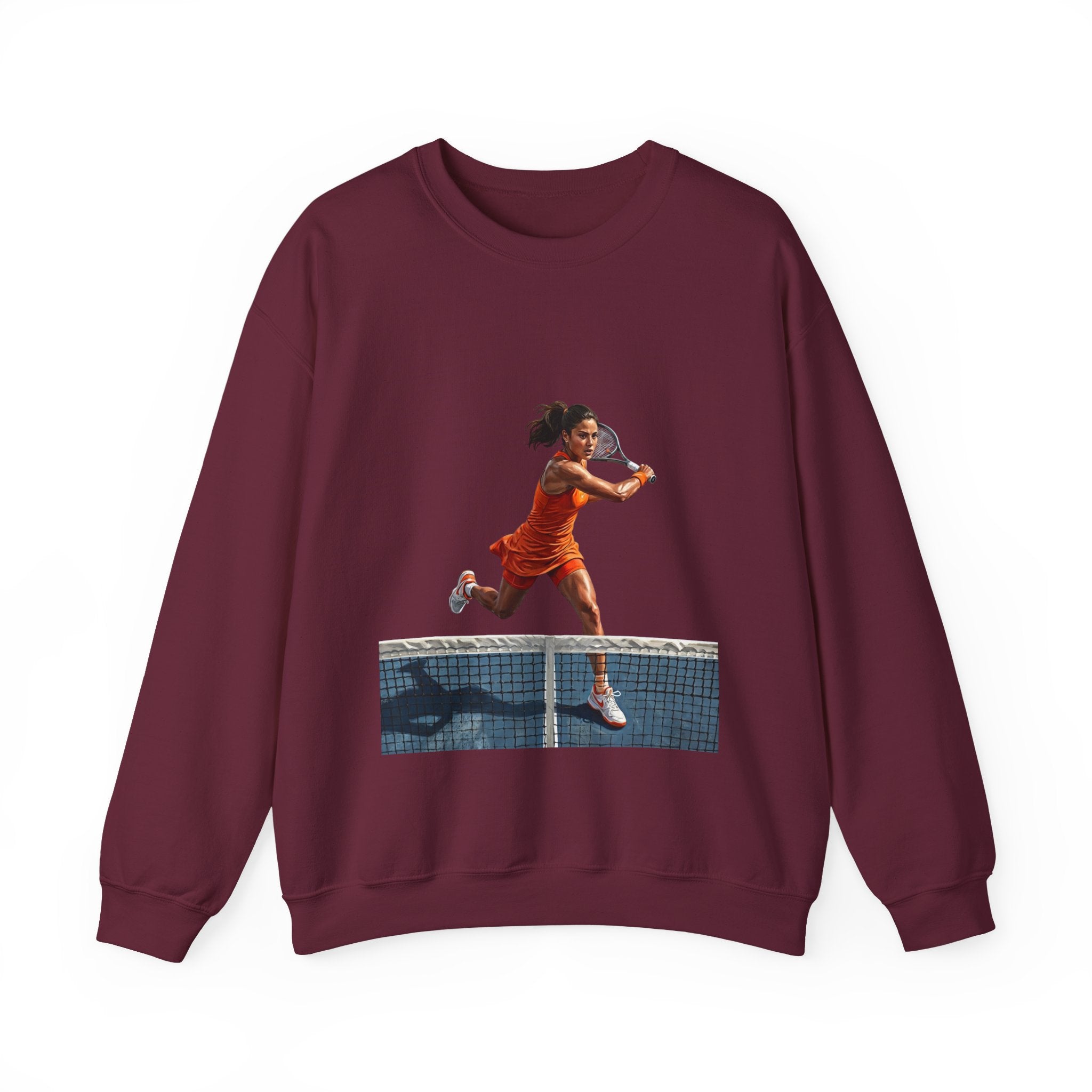 Tennis Player Graphic Sweatshirt — Vintage Court Action Crewneck