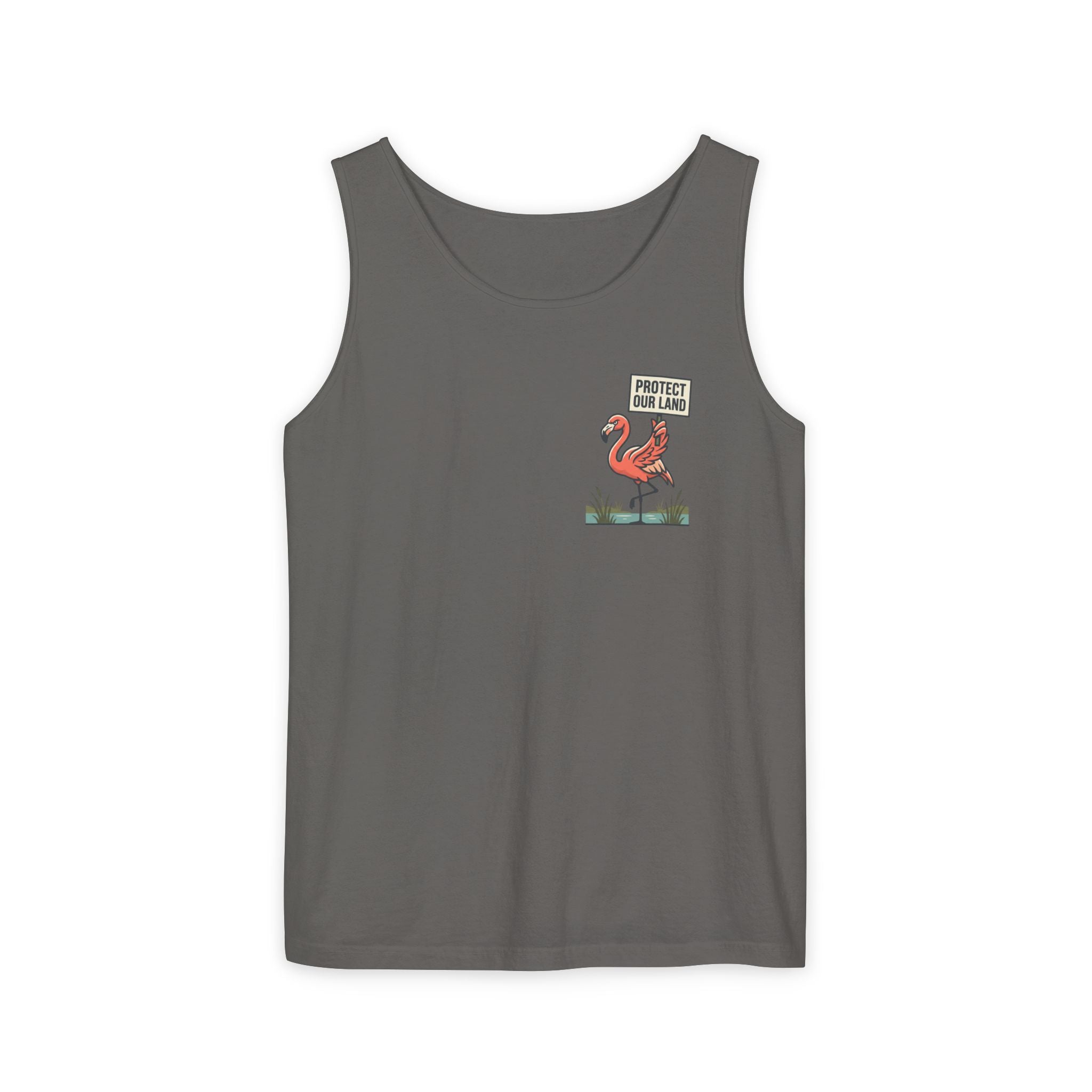 Flamingo Beach Vibes Tank Top – 'Property of the Beach' Graphic