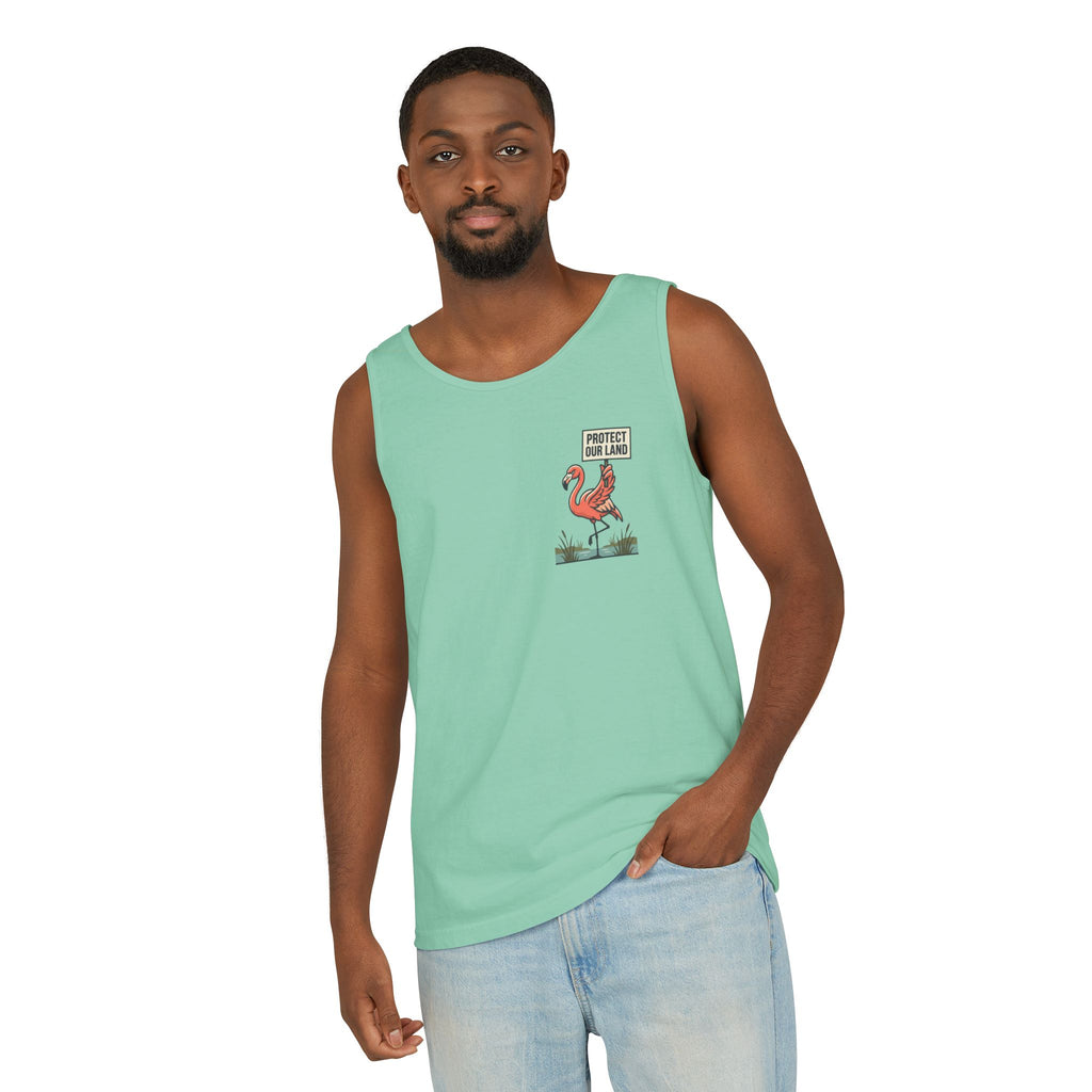 Flamingo Beach Vibes Tank Top – 'Property of the Beach' Graphic