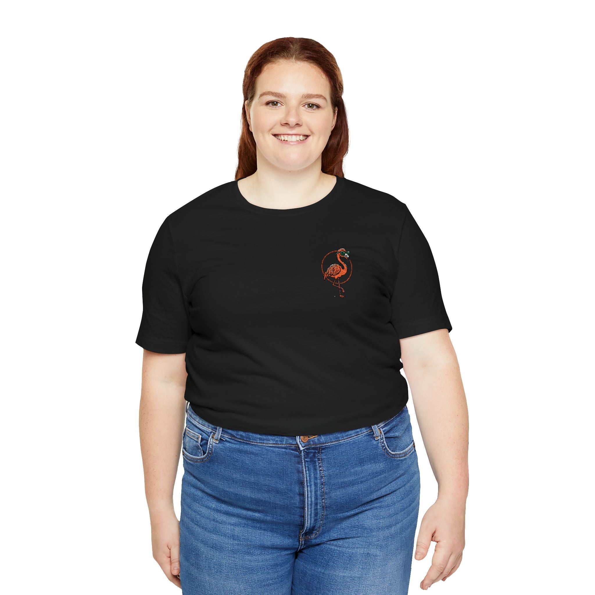 Flamingo Pocket Tee — Chest Graphic T-Shirt