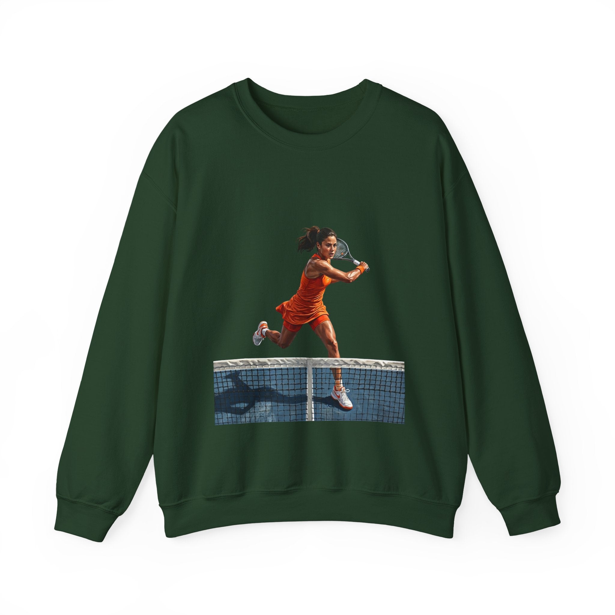 Tennis Player Graphic Sweatshirt — Vintage Court Action Crewneck