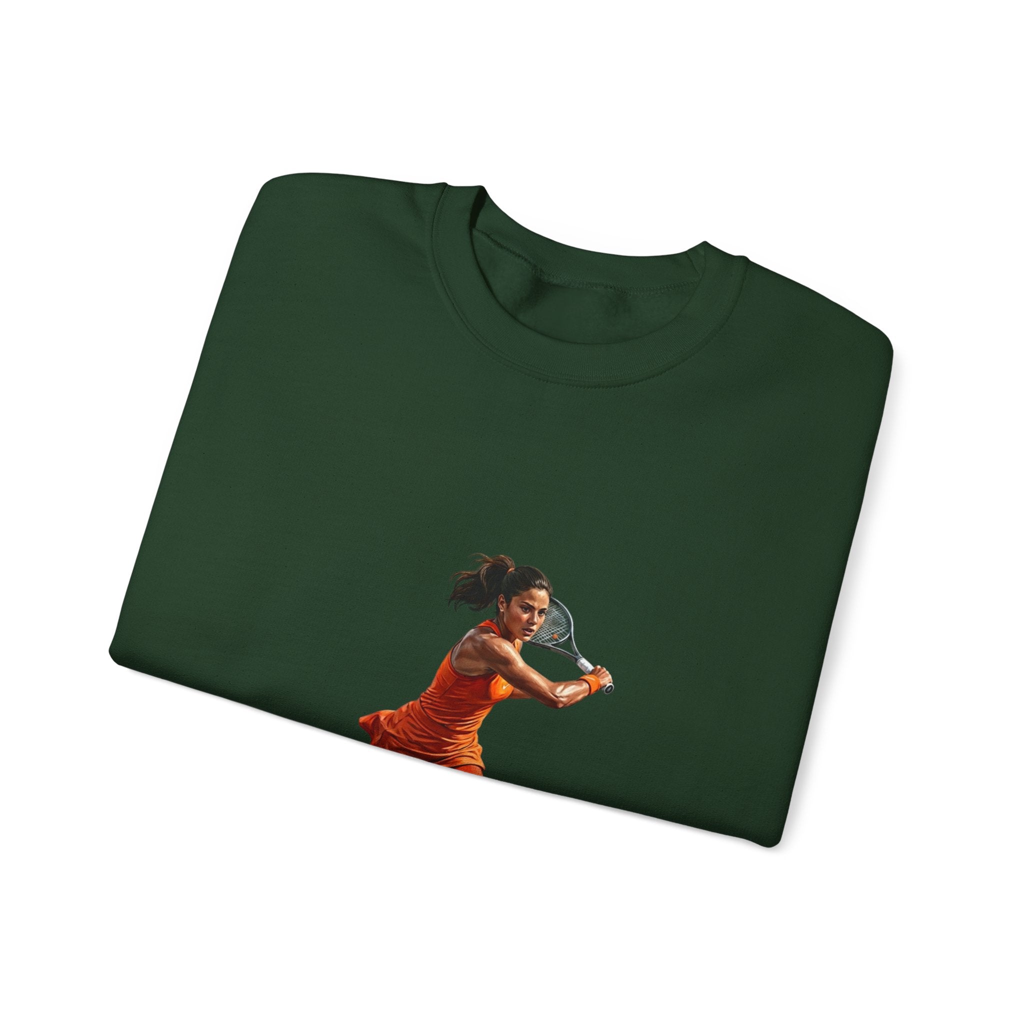 Tennis Player Graphic Sweatshirt — Vintage Court Action Crewneck