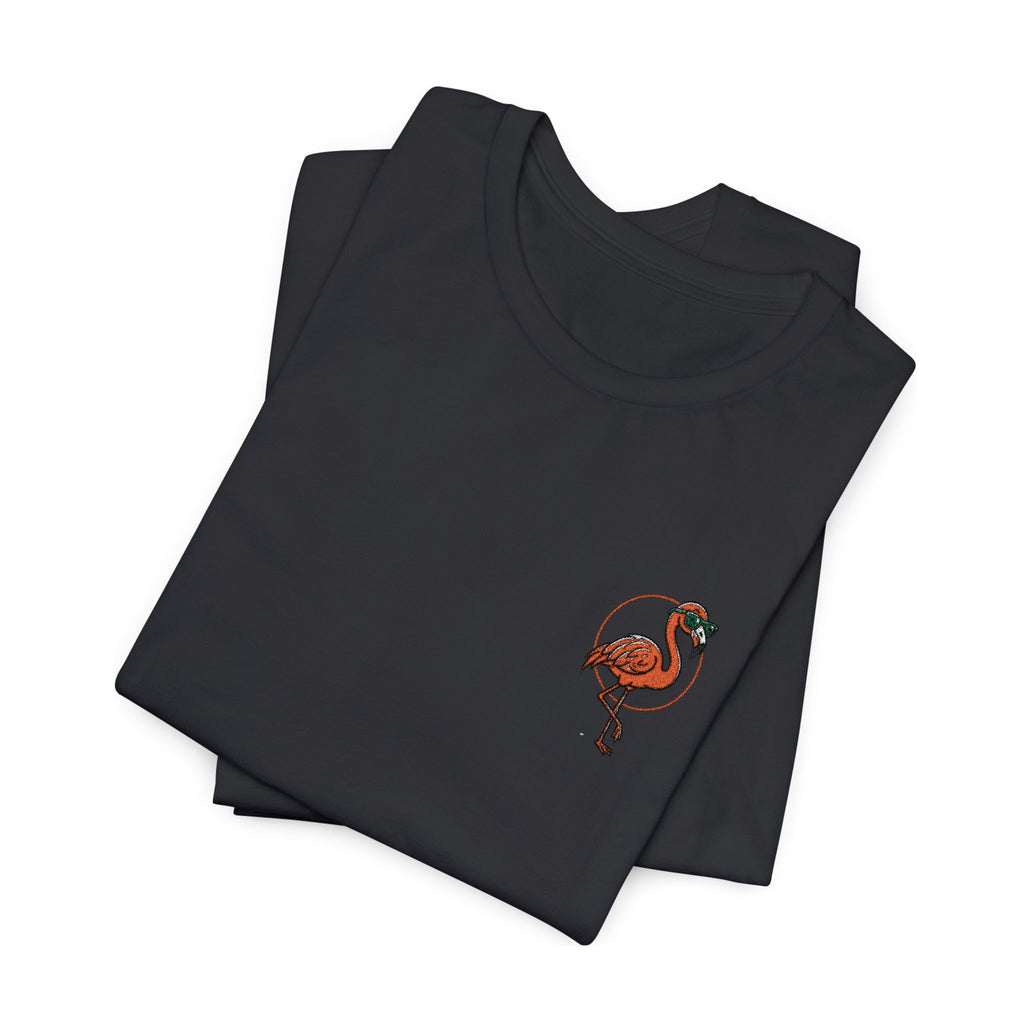 Flamingo Pocket Tee — Chest Graphic T-Shirt