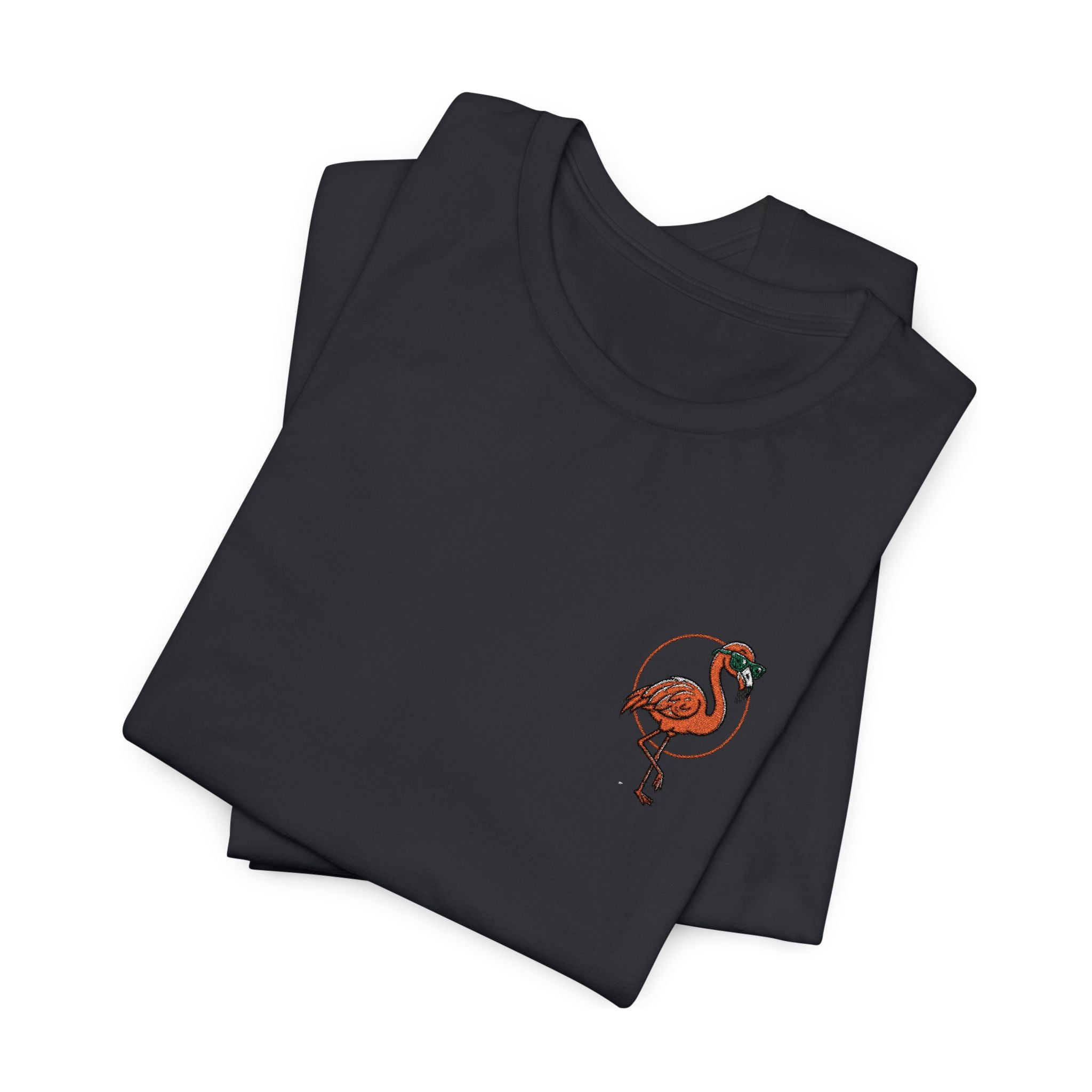 Flamingo Pocket Tee — Chest Graphic T-Shirt