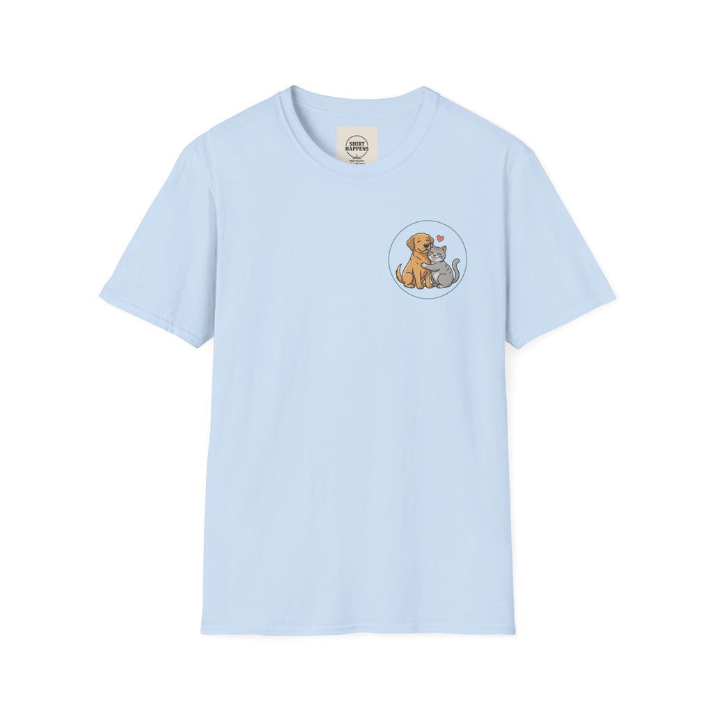 Dog and Cat Best Friends T-Shirt — Cute Pet Love Pocket Tee