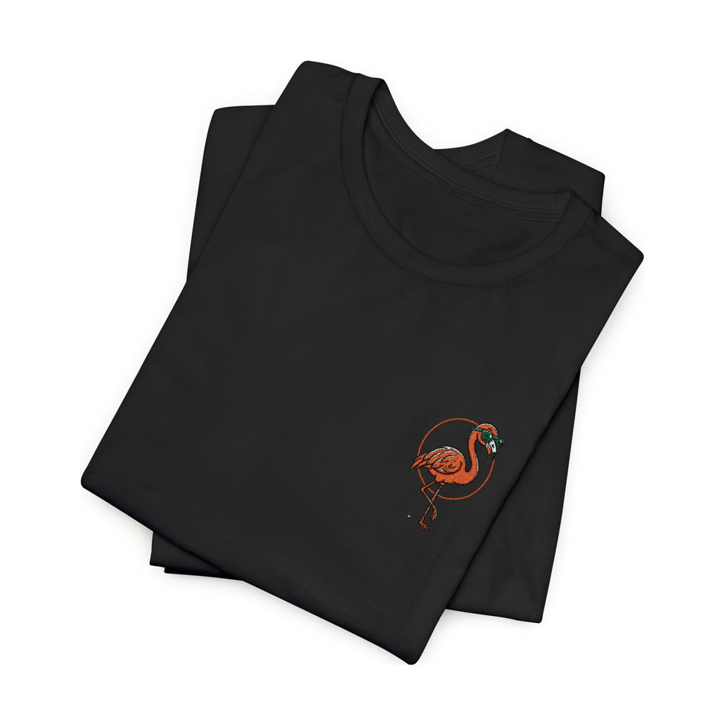Flamingo Pocket Tee — Chest Graphic T-Shirt
