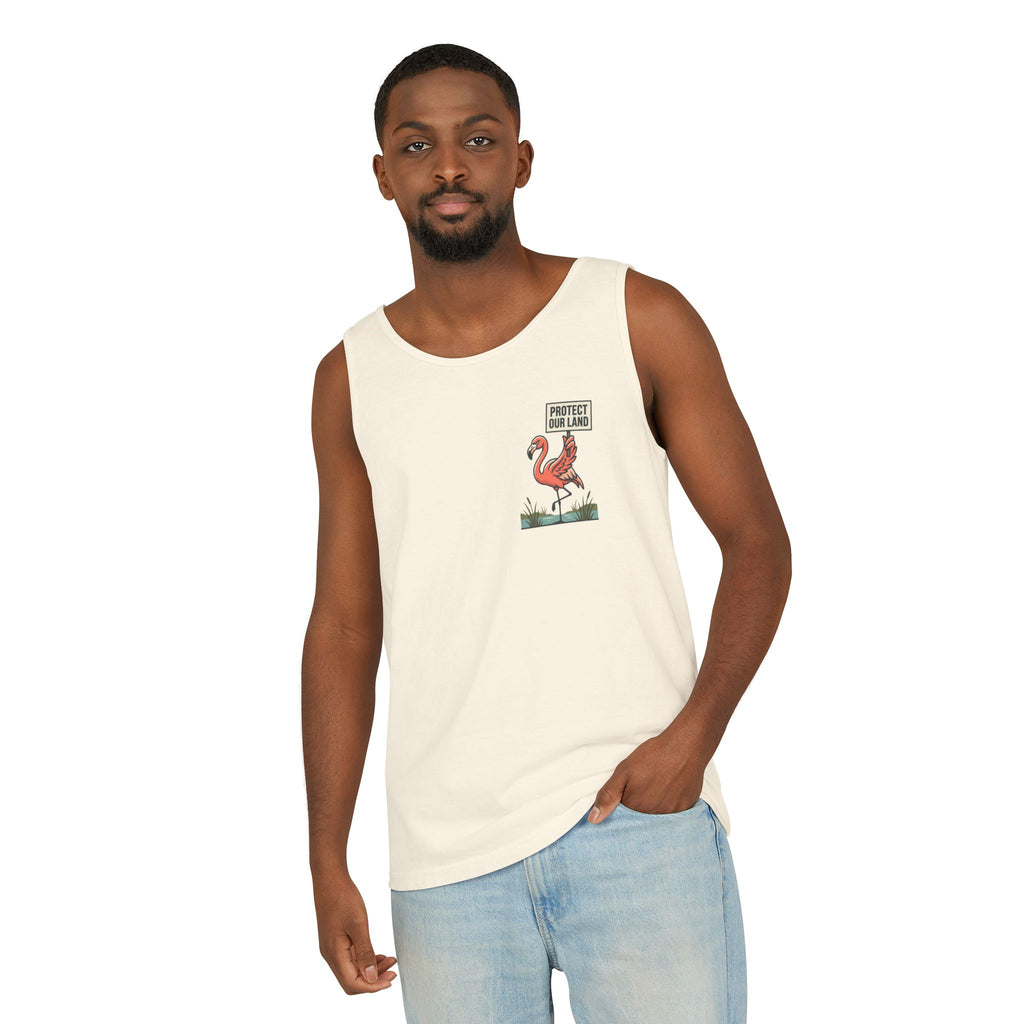 Flamingo Beach Vibes Tank Top – 'Property of the Beach' Graphic