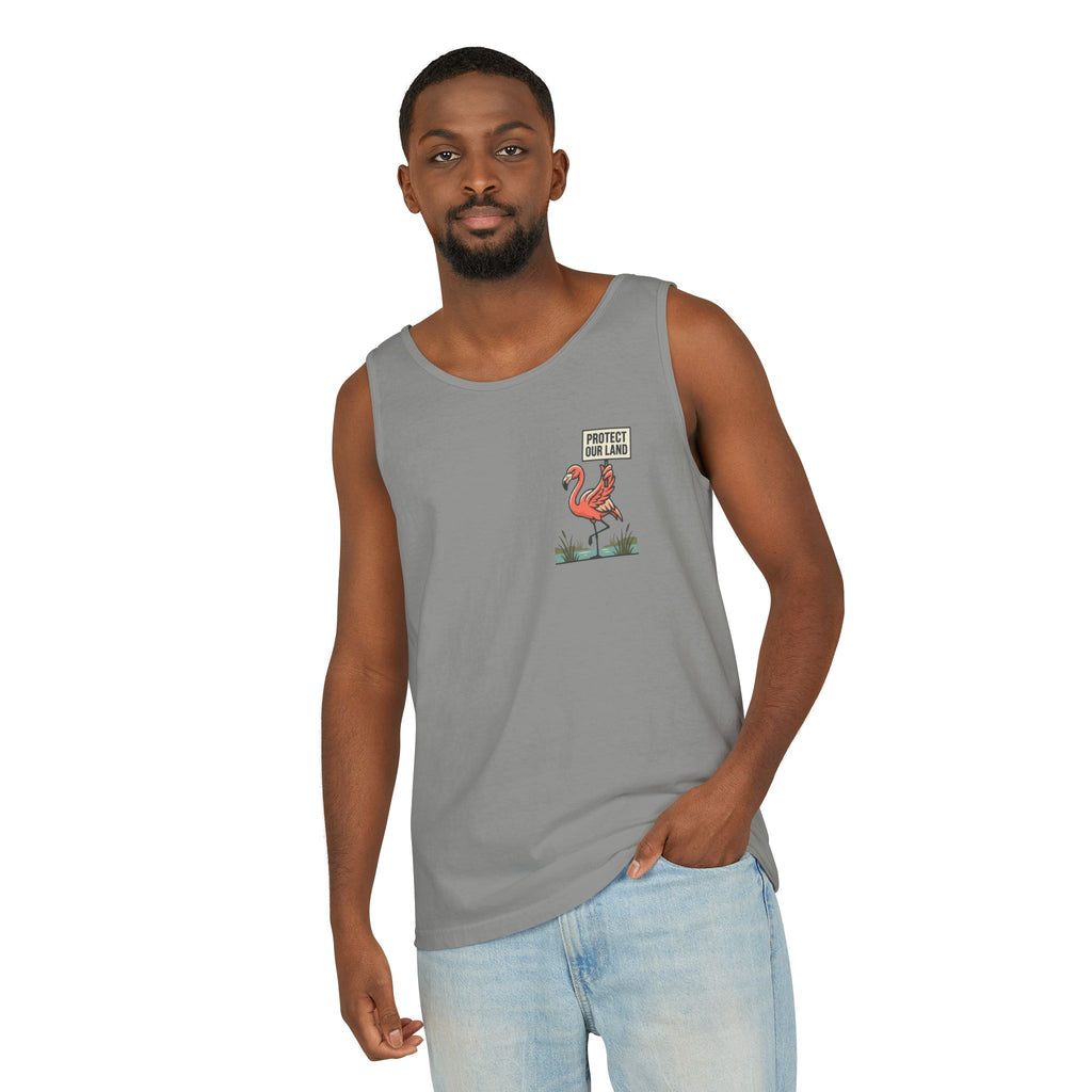Flamingo Beach Vibes Tank Top – 'Property of the Beach' Graphic