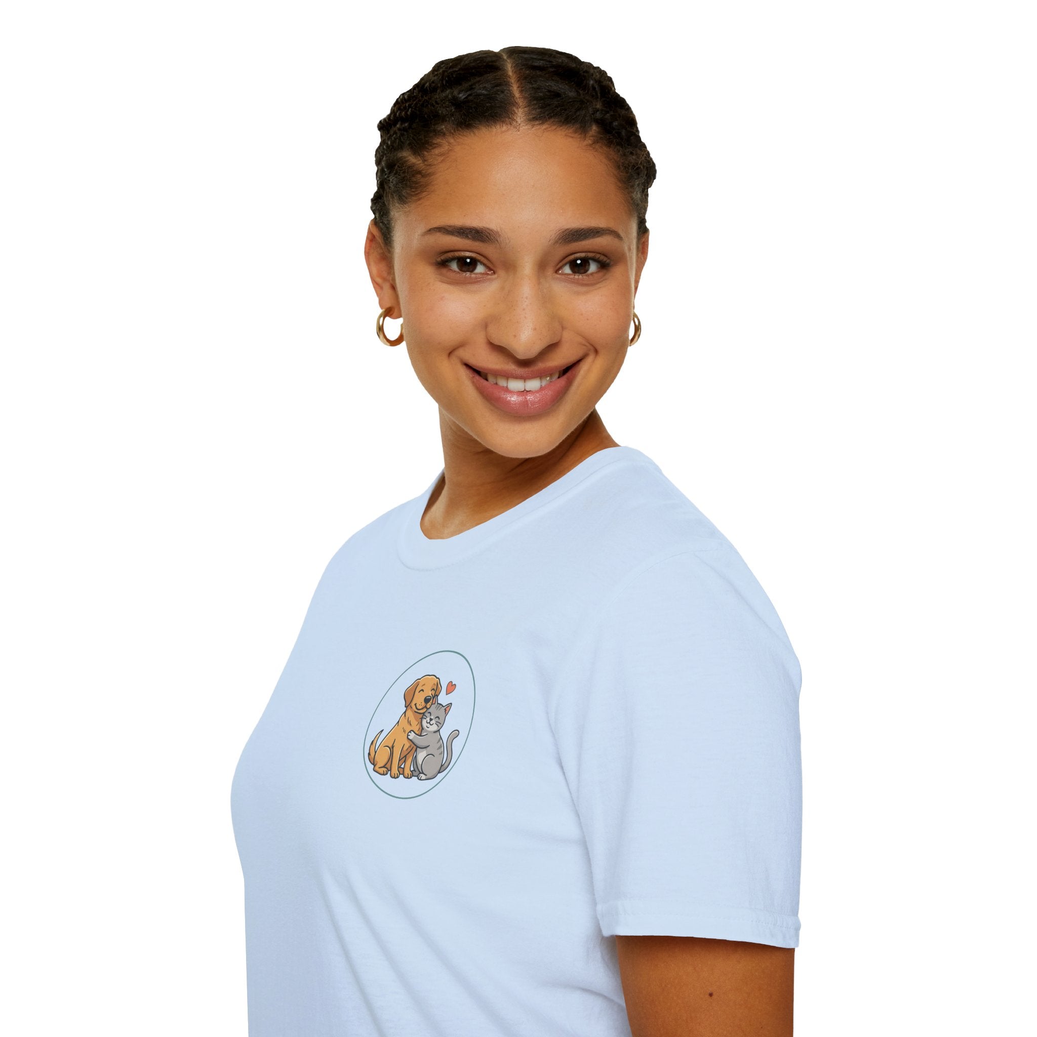 Dog and Cat Best Friends T-Shirt — Cute Pet Love Pocket Tee