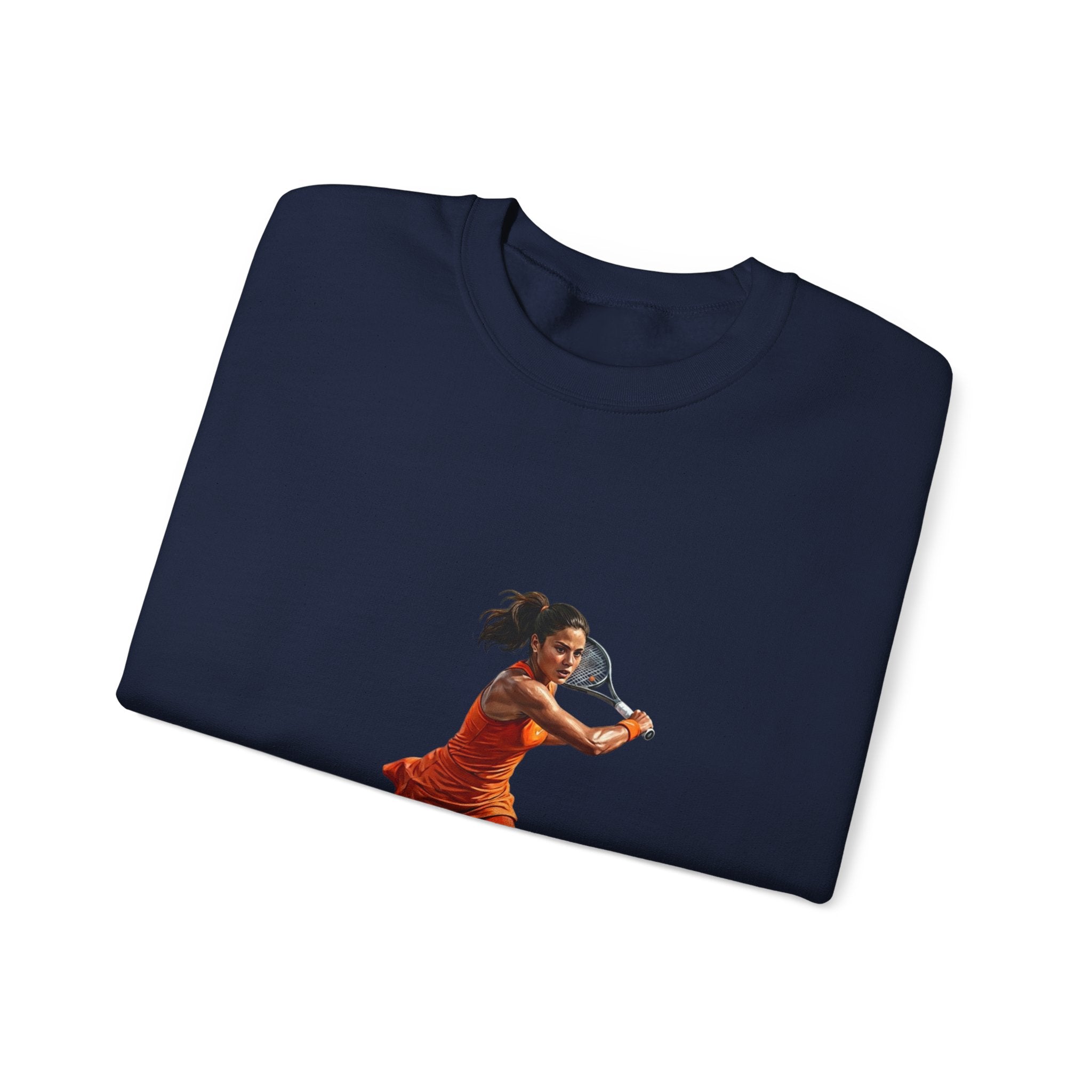 Tennis Player Graphic Sweatshirt — Vintage Court Action Crewneck