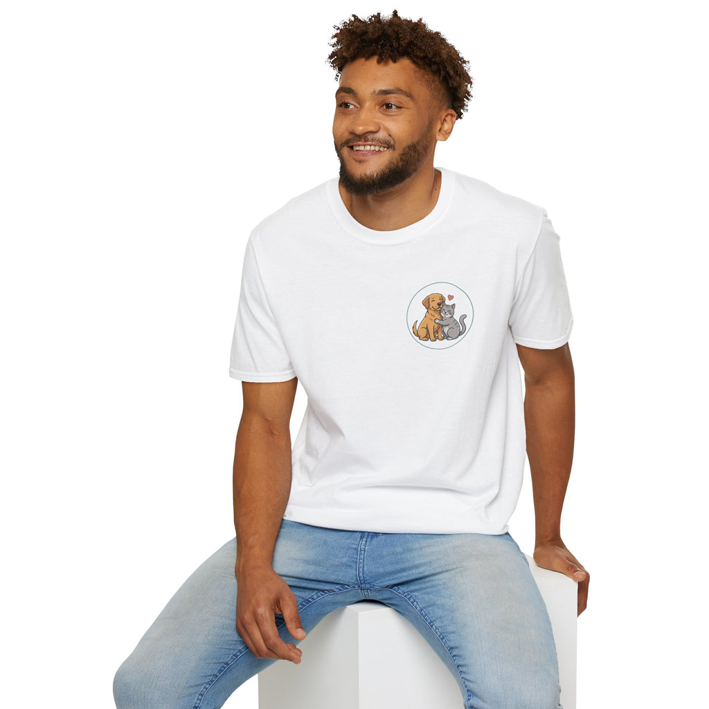 Dog and Cat Best Friends T-Shirt — Cute Pet Love Pocket Tee