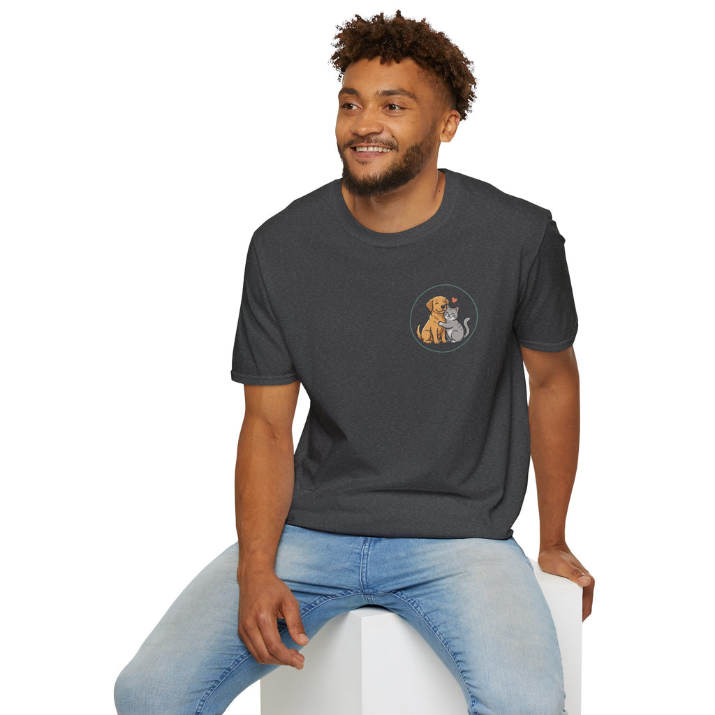 Dog and Cat Best Friends T-Shirt — Cute Pet Love Pocket Tee