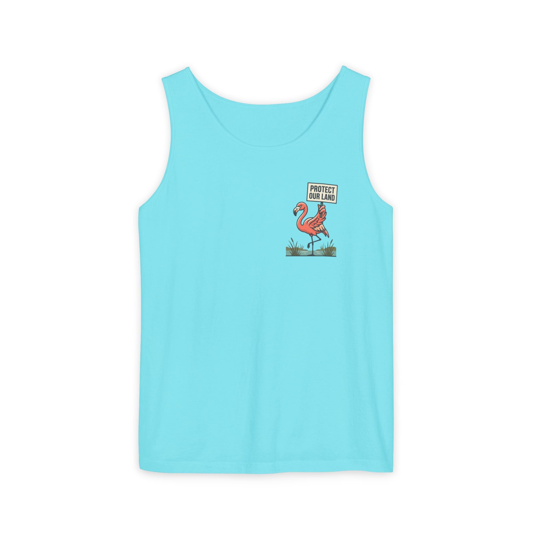 Flamingo Beach Vibes Tank Top – 'Property of the Beach' Graphic