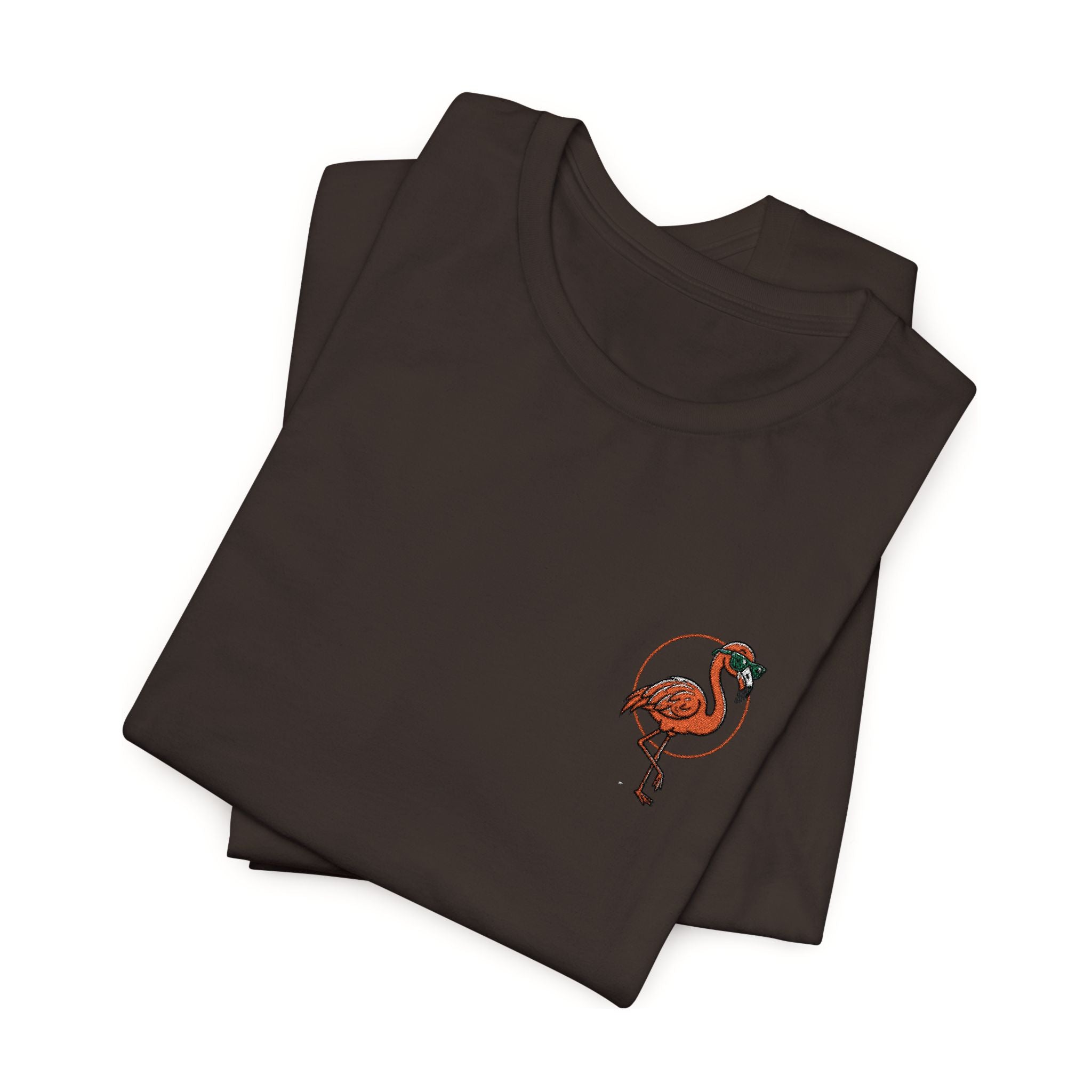 Flamingo Pocket Tee — Chest Graphic T-Shirt